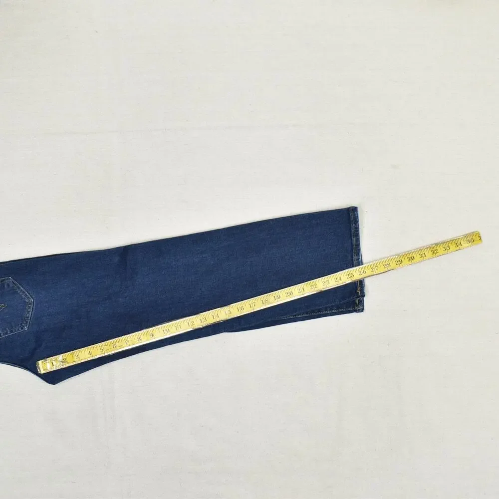 Levi's Women Jeans Cotton Blue Size 24 Ribcage Straight Ankle Denim Button Fly - Picture 5 of 8